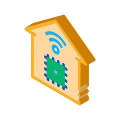 smart house chip wifi icon vector. isometric smart house chip wifi sign. color isolated symbol illustration