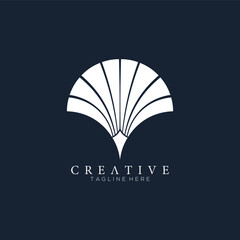 Abstract sun icon, white crown circles in semicircle. design for modern premium business. Vector logo template