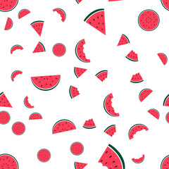 Watermelon Icon Collection on White Background. seamless pattern. Vector Illustration EPS10