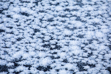 Textured patterns on melted ice