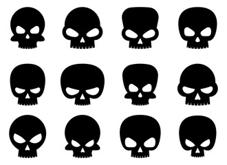 Skull set vector design illustration isolated on background
