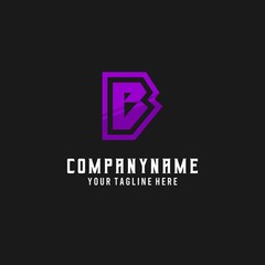 Esport text alphabet logo. Initial letter B