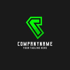 Esport text alphabet logo. Initial letter C
