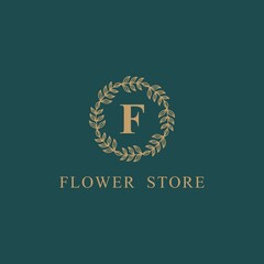 Creative monogram letter F frame luxury logo design