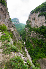 Cherek gorge in the Caucasus mountains in Russia