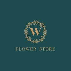Creative monogram letter W frame luxury logo design