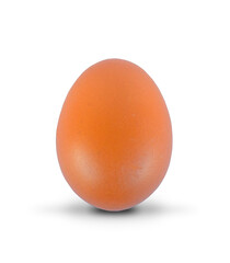 Single brown egg isolated on white background