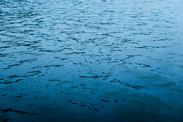 moving wave of blue water surface with dark shade shadow