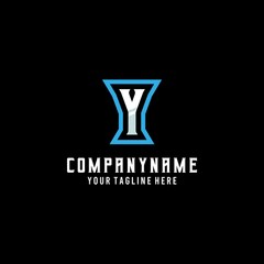 Esport text alphabet logo. Initial letter Y