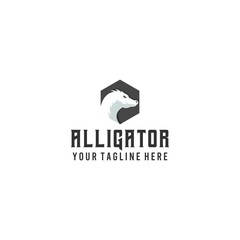 Obraz premium Creative hexagon alligator logo design