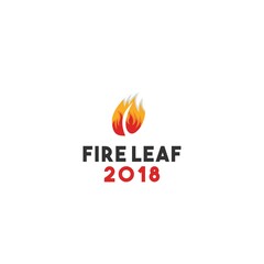 Creative fire leaf logo design