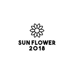 Fototapeta premium Creative line sun flower logo design