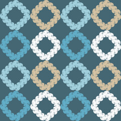 Geometric shapes from braids. Decorative braided element. Design with manual hatching. Seamless pattern. Vector illustration for web design or print. - 397763506