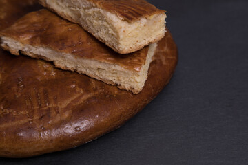 Ttraditional sweet homemade armenian cake gata. Armenian gata, Top view