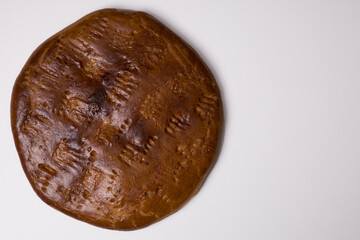 Ttraditional sweet homemade armenian cake gata. Armenian gata, Top view