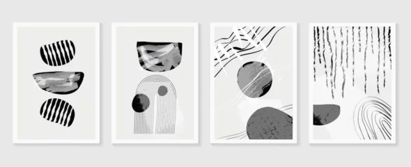 Abstract wall arts vector collection.  Earth tones organic shape Art design for poster, print, cover, wallpaper, Minimal and  natural wall art. Vector illustration. © TWINS DESIGN STUDIO