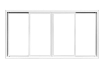 Real modern house window frame isolated on white background with clipping path