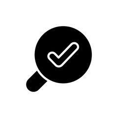 Search black glyph icon. Finding different data using keywords. Help user to navigate within different content in applcation. Silhouette symbol on white space. Vector isolated illustration