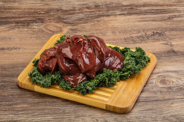 Raw chicken liver for cooking