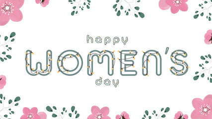 Happy women's day. Delicate poster for advertising, postcard, banner or poster. Vector.