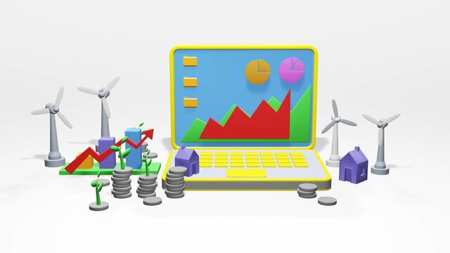 Color full business concept, create by 3d software