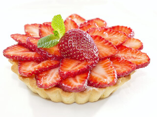 Strawberry tart with custard