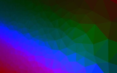 Dark Multicolor, Rainbow vector abstract polygonal cover.