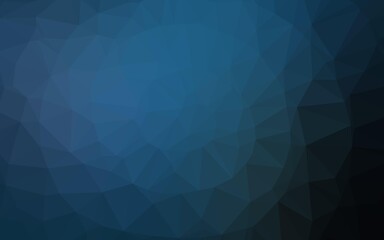 Dark BLUE vector abstract polygonal cover.