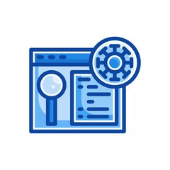 Fototapeta premium virus search icon in filled line style isolated on white background. EPS 10