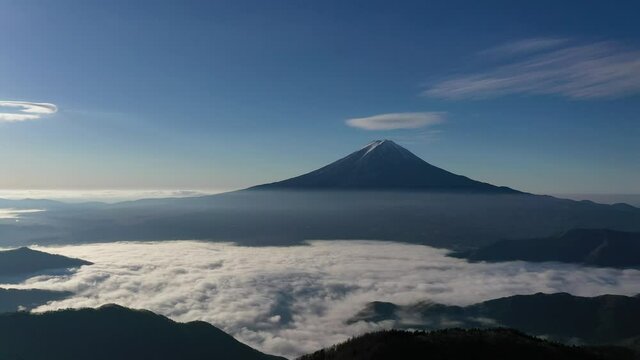 富士山空撮　新道峠　ドローン空撮　雲海