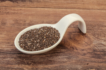 Seasoning chia seeds in the bowl