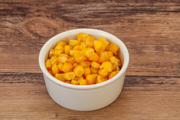 Sweet corn seeds in the bowl
