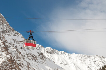 ski lift in the mountains
