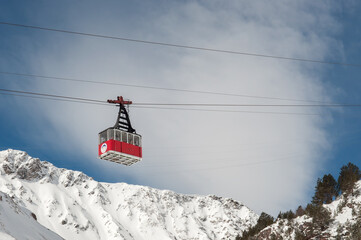 ski lift in the mountains