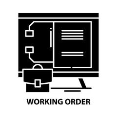 working order icon, black vector sign with editable strokes, concept illustration