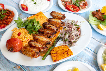 BBQ Chicken Wings with Sauce. grilled chicken wings