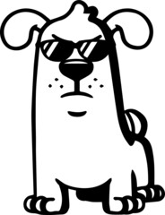 Happy little monster waving cartoon illustration