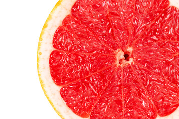 slice of grapefruit isolated on white background