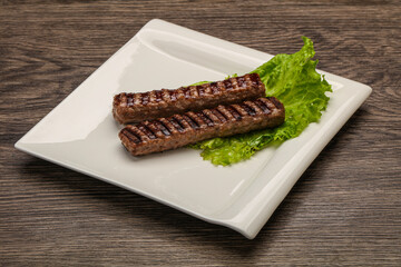 Two Grilled kebeb beef sausages