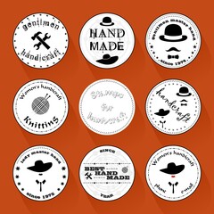 Stamps for needlework, handmade, handicraft products. Vector illustration