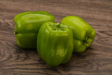 Green sweet bell pepper heap