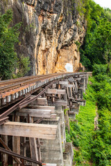 Fototapeta na wymiar Kwai River Death railway in Kanchanaburi Thailand Asia
