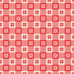 Cristmas Plaid Snowflakes Pattern