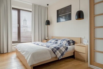 Fototapeta premium Simple bedroom interior