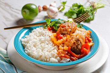 Moqueca baiana brazilian fish stew on a plate