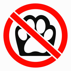 Ban on animals. No to the dog. Do not walk dogs. Do not use pets. Vector icon.