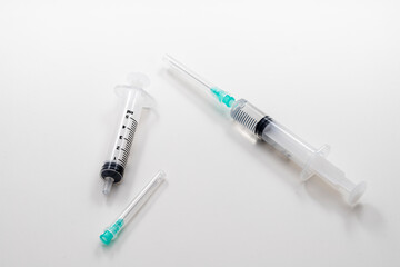 syringes on a white background