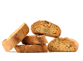 baked piece Italian almond biscotti, cantuccini cookies