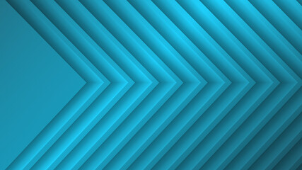 Abstract geometric monochrome background in turquoise colors. 3d repeating triangular shapes with shadows.