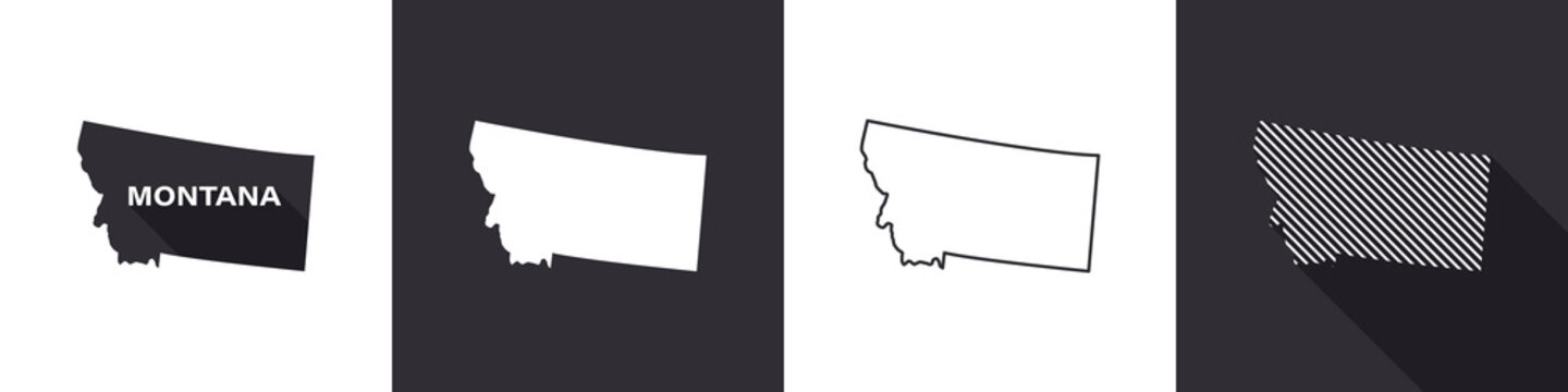 Map of Montana. United States of America Montana. State maps. Vector illustration